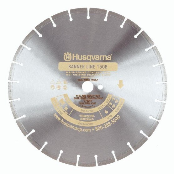 Husqvarna 773262 Banner Line Gold 150B - 26 (660) x .155 Blade For Hard To Critically Hard Aggregate With Light To Medium Steel Reinforcing-1