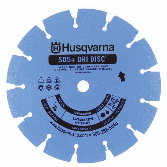 Husqvarna 542774717 SD5+ - 10 (254) x .125 General Purpose Green Concrete Blade-1