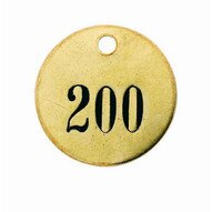 C.H. Hanson 40014 1-14'' Brass Premarked Numbered Checks In Stock (26 To 50)-1