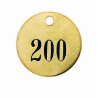 C.H. Hanson 40027 1-12 Brass Premarked Numbered Checks In Stock (101 To 125)-1