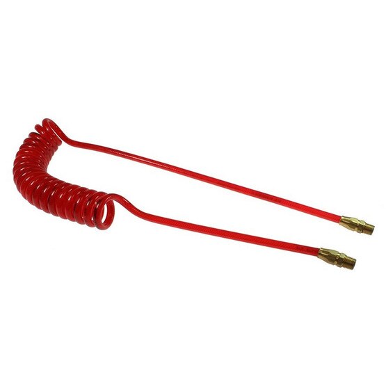 Coilhose Pneumatics Flexeel Coil, Reusable Rigid Fittings, Transparent Red-1