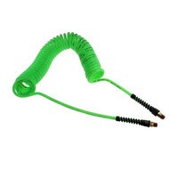 Coilhose Pneumatics Pu38-25a-g Flexcoil 3 8 Id X 25' 3 8 Mpt Rigid X Swivel Poly Air Hose - Neon Green-1