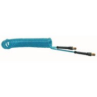 Coilhose Pneumatics Pu38-25a-t Flexcoil 3 8 Id X 25' 3 8 Mpt Rigid X Swivel Poly Air Hose - Transparent Blue-1