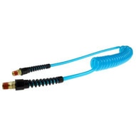 Coilhose Pneumatics Pue14-50b-t Flexeel Coil 1 4 Id X 50' 1 4 Mpt Swivel Poly Reinforced Air Hose W Reusable Fittings - Transparent Blue-1