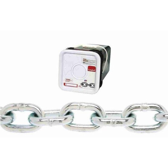 Campbell 0143226 18 Grade 30 Proof Coil Chain Zinc Plated 200' Per Square Pail-1
