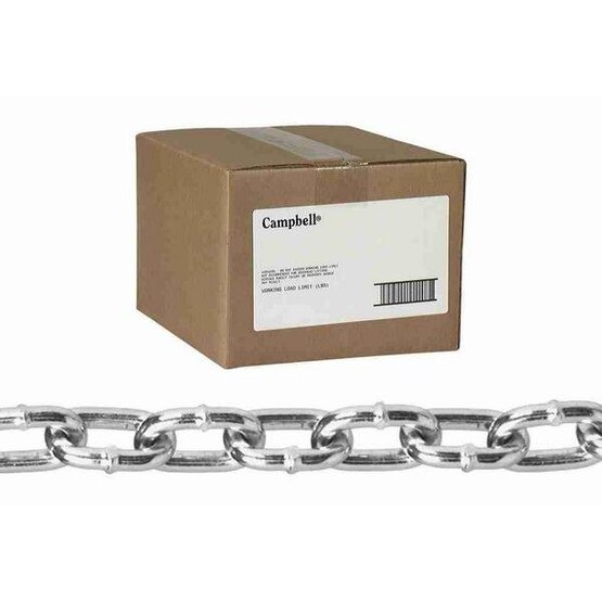 Campbell 0315024 5 0 Straight Link Machine Chain Zinc Plated 100' Per Carton (100 In A Box)-1