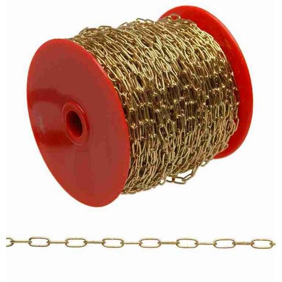 Campbell 0710317 #3 Hobbycraft Sash Chain Brass Plated 164' Per Reel-1