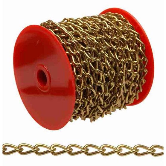 Campbell 0712517 #250 Hobbycraft Twist Chain Brass Plated 33' Per Reel-1