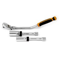 Gearwrench 81229T 3 Pc 38 Drive 90 Tooth Cushion Grip Ratchet Spark Plug Set-1