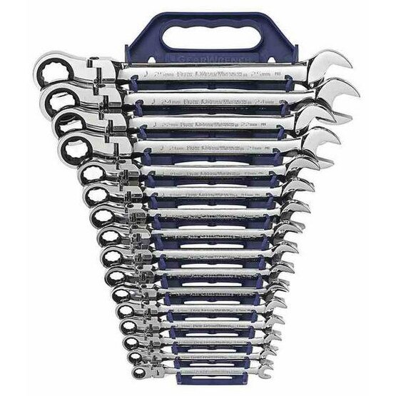 Gearwrench 9902D 16 Pc. Flex Combination Ratcheting Wrench Set Metric-1