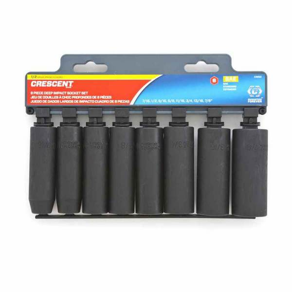 8 Piece Crescent CIMS2 Deep SAE 1/2 Drive 6 Point Impact Socket Set 8 Piece Crescent CIMS2 Deep SAE 1/2 Drive 6 Point Impact Socket Set