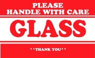 Decker Tape DL1280 Glass Please Handle With Care Thank You 3 X 5 ( C ) (500 Per Roll)-1