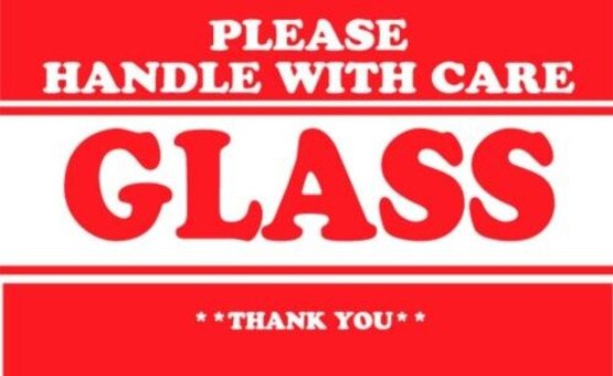 Decker Tape DL1280 Glass Please Handle With Care Thank You 3 X 5 ( C ) (500 Per Roll)-1