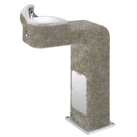 Haws 3177fr Freeze Resistant Barrier Free Concrete Pedestal Drinking Fountain Aggregate Finish-1