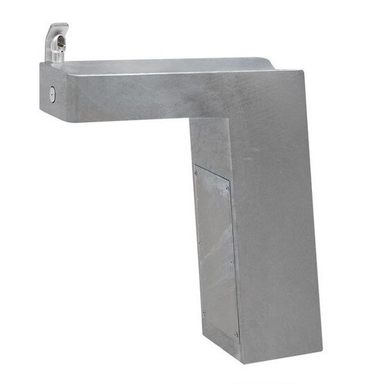 Haws 3202g Barrier Free Galvanized Steel Pedestal Drinking Fountain Natural Steel Finish-1