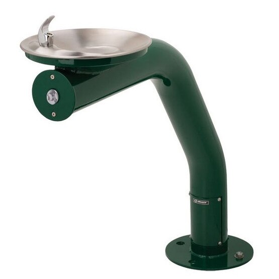 Haws 3380fr Freeze Resistant Barrier Free Galvanized Steel Pedestal Drinking Fountain Powder Green Finish-1