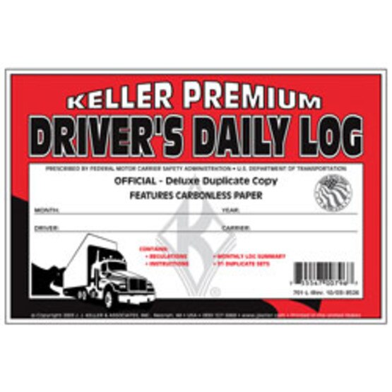 J.J. Keller 701L Driver's Daily Log Book w/ No DVIR, 2-Ply, Carbonless, w/ Recap (MOST POPULAR)