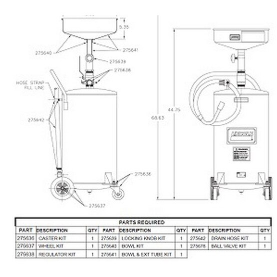 Lincoln Industrial 275641 Drain Bowl Kit For 3601-2