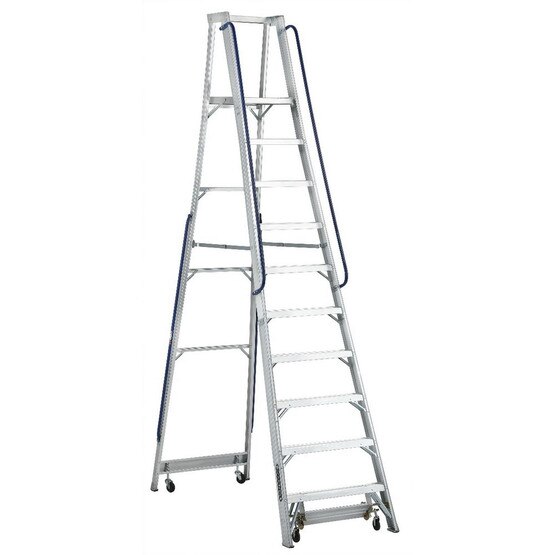 Louisville Ladder AP5010 10 Ft Mobile Aluminum Platform Ladder Cap: 300 Lbs Type Ia-1