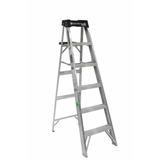 Louisville Ladder AS3006 6 Ft Aluminum Standard Ladder Cap: 300 Lbs Type Ia-1