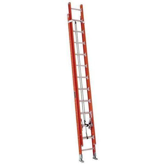 Louisville Ladder FE7224 24 Ft Fiberglass Multi-ssection Extension Ladder D-rung Cap: 300 Lbs Type Ia-1