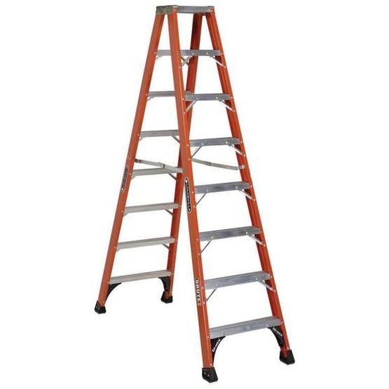 Louisville Ladder FM1408HD 8 Ft Fiberglass Twin Front Ladder Cap: 375 Lbs Type Iaa-1