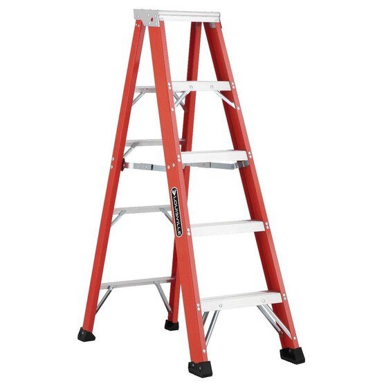 Louisville Ladder FS1306HD 6 Ft Fiberglass Standard Ladder Cap: 375 Lbs Type Iaa-2