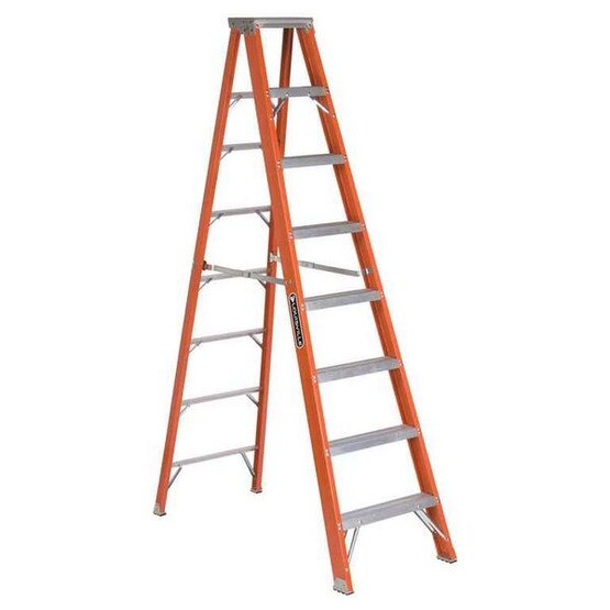 Louisville Ladder FS1308HD 8 Ft Fiberglass Standard Ladder Cap: 375 Lbs Type Iaa-2