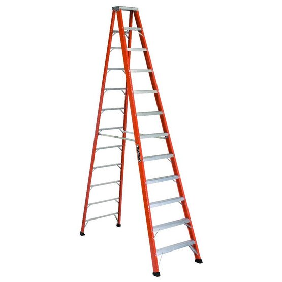 Louisville Ladder FS1312HD 12 Ft Fiberglass Standard Ladder Cap: 375 Lbs Type Iaa-1