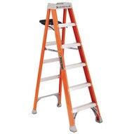 Louisville Ladder FS1505-S51 5 Ft Fiberglass Standard Ladder Cap: 300 Lbs Type Ia W Pail Shelf-1