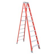 Louisville Ladder FS1510 10 Ft Fiberglass Standard Ladder Cap: 300 Lbs Type Ia-1