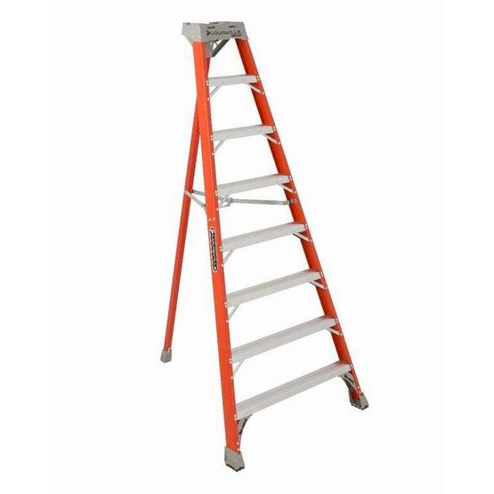 Louisville Ladder FT1508 8 Ft Fiberglass Tripod Ladder Cap: 300 Lbs Type Ia-1