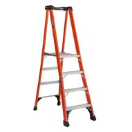 Louisville Ladder FXP1804HD 4 Ft Fiberglass Platform Ladder Cap: 375 Lbs Type Iaa-1