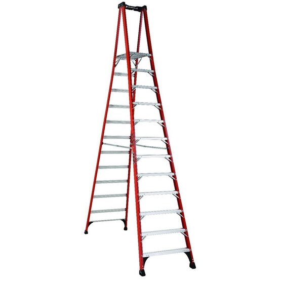 Louisville Ladder FXP1812HD 12 Ft Fiberglass Platform Ladder Cap: 375 Lbs Type Iaa-1