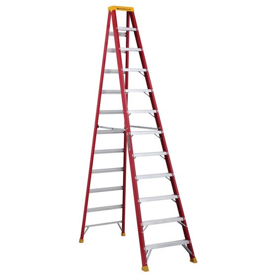 Louisville Ladder L-3016-12 12 Ft Fiberglass Standard Ladder Cap: 300 Lbs Type Ia-1