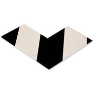 Mighty Line angle3wblk 3 Wide Solid White Angle With Black Chevrons Pack Of 25-1