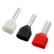 Morris Products 12780 Nylon Twin Insulated Ferrules 2 Wire - Din Standard - 22 Awg .315 Pin Length White-1