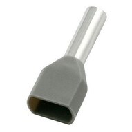 Morris Products 12781 Nylon Twin Insulated Ferrules 2 Wire - Din Standard - 20 Awg .315 Pin Length Gray-1