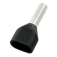 Morris Products 12785 Nylon Twin Insulated Ferrules 2 Wire - Din Standard - 16 Awg .315 Pin Length Black-1
