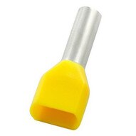 Morris Products 12790 Nylon Twin Insulated Ferrules 2 Wire - Din Standard - 10 Awg .551 Pin Length Yellow-1