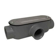 Morris Products 14077 Aluminum Rigid Conduit Bodies T Type - Threaded With Cover & Gasket 3-1