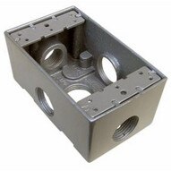 Morris Products 36070 Weatherproof Boxes - One Gang 18 Cubic Inch Capacity - 5 Outlet Holes 1 2 Gray-1