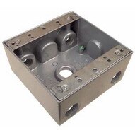 Morris Products 36250 Weatherproof Boxes - Two Gang 30.5 Cubic Inch Capacity - 5 Outlet Holes 1 2 Gray-1