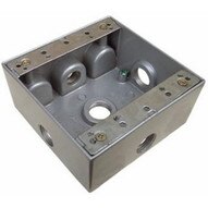 Morris Products 36280 Weatherproof Boxes - Two Gang 30.5 Cubic Inch Capacity - 5 Outlet Holes 3 4 Gray-1