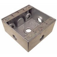 Morris Products 36290 Weatherproof Boxes - Two Gang 30.5 Cubic Inch Capacity - 6 Outlet Holes 1 2 Gray-1