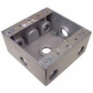 Morris Products 36330 Weatherproof Boxes - Two Gang 30.5 Cubic Inch Capacity - 7 Outlet Holes 1 2 Gray-1