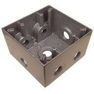 Morris Products 36410 Weatherproof Boxes - Two Gang Deep 37 Cubic Inch Capacity - 7 Outlet Holes 3 4 Gray-1