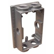 Morris Products 36540 Weatherproof One Gang Flanged Box Extension Adapter - 6 Outlet Holes 1 2 Gray-1