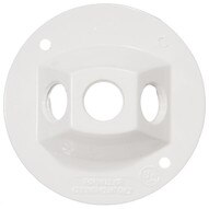 Morris Products 36842 4 Round Weatherproof Covers - Three Hole 1 2 White-1