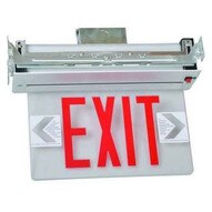 Morris Products 73412 Recessed Mount Edge Lit Exit Sign Double Sided Legend Red Led Aluminum Housing-1